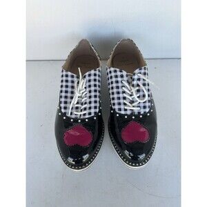 Torrid x Betsey Johnson T-Nova Platform Oxford Shoes 13W Gingham Heart Studded